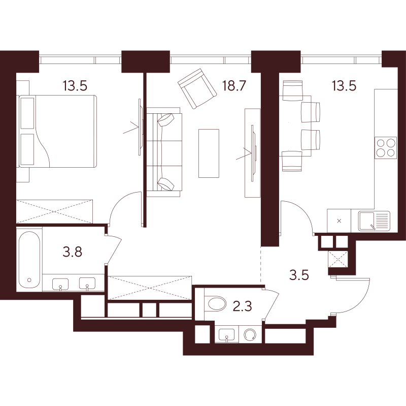 2 ккв 55,3 м²