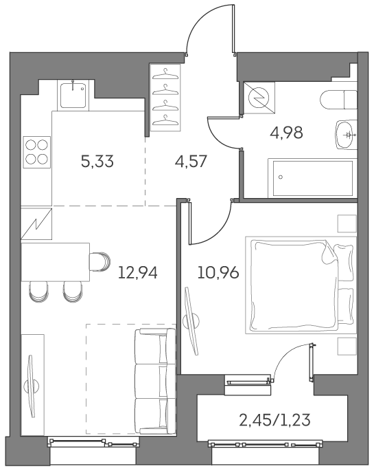 2 ккв (Евро) 40 м²