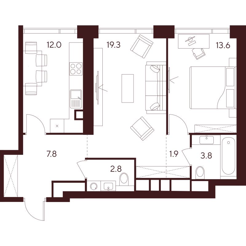 2 ккв 61,2 м²