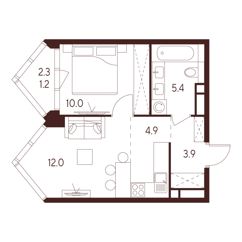 2 ккв (Евро) 37,4 м²