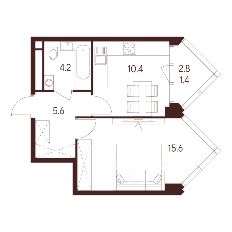 1 ккв 37,2 м²