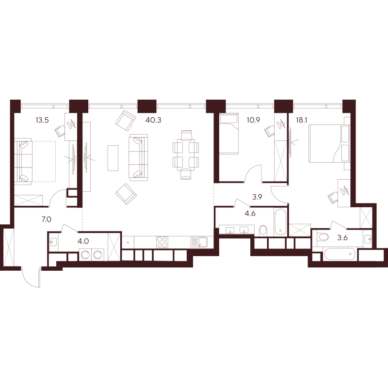 4 ккв (Евро) 105,9 м²