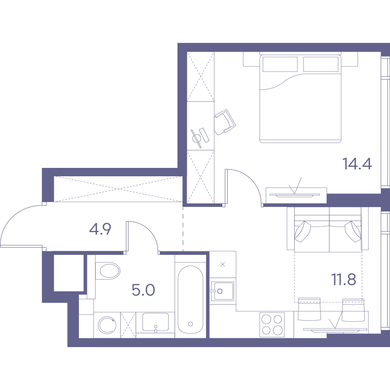 1 ккв 36,1 м²