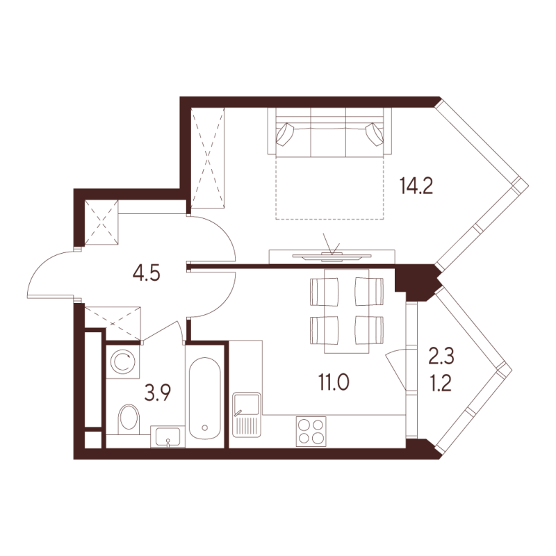 1 ккв 34,8 м²