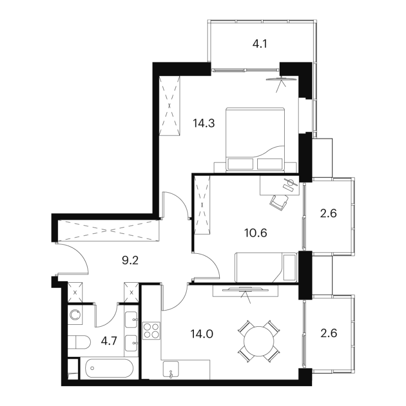 2 ккв 62,1 м²
