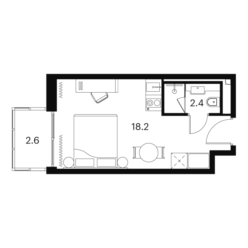Студия 23,2 м²