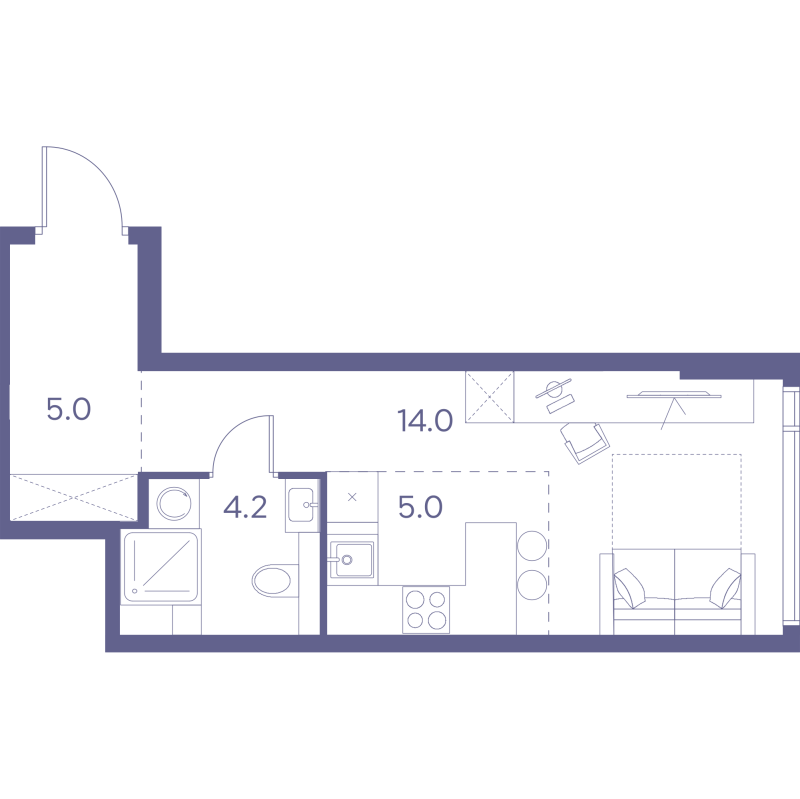 Студия 28,2 м²