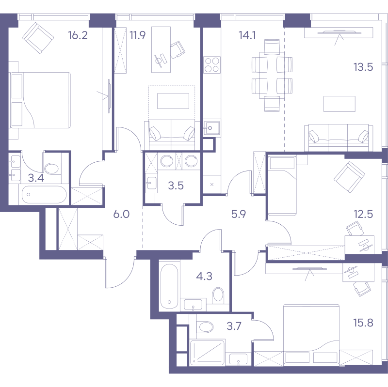 5 ккв (Евро) 110,8 м²