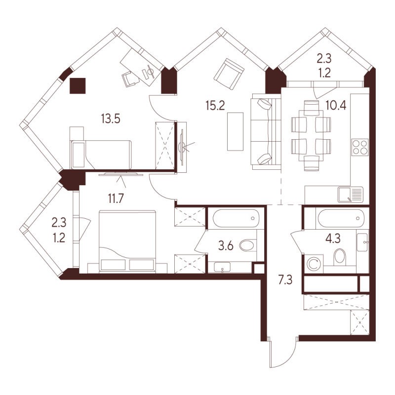 3 ккв (Евро) 68,4 м²