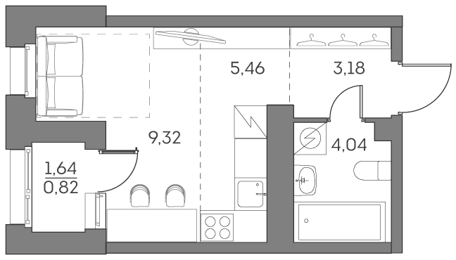 Студия 22,8 м²