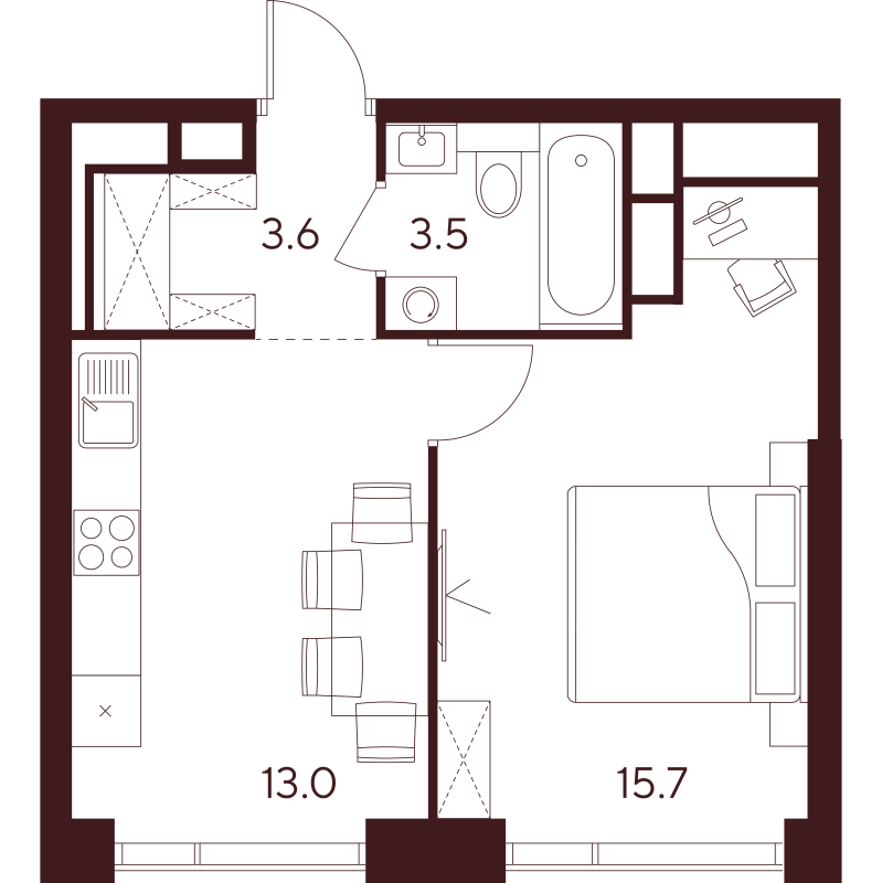 1 ккв 35,8 м²