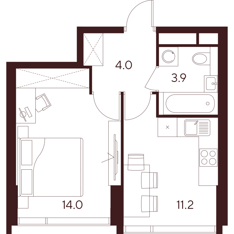1 ккв 33,1 м²