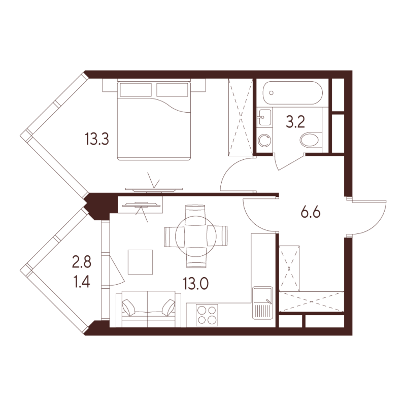 1 ккв 37,5 м²