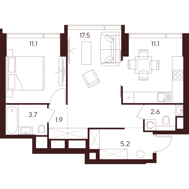 2 ккв 53,1 м²