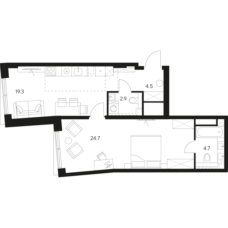 2 ккв (Евро) 56,1 м²