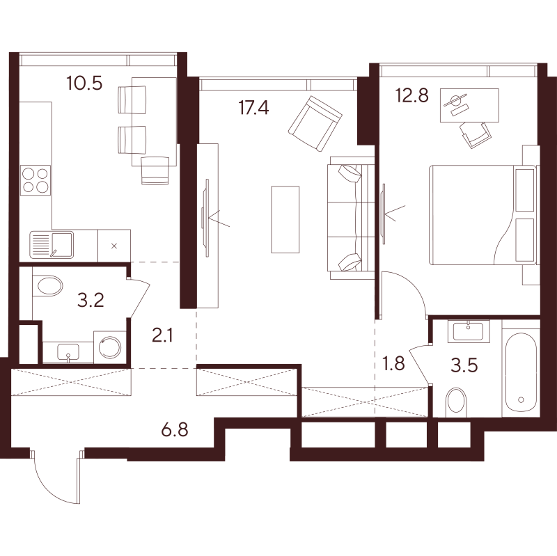 2 ккв 58,1 м²