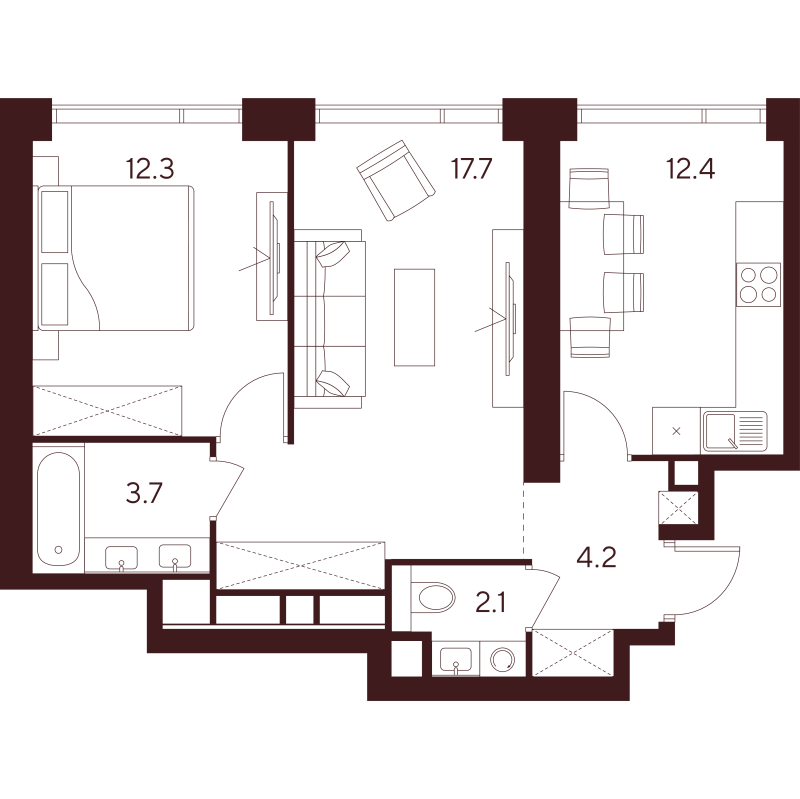 2 ккв 52,4 м²