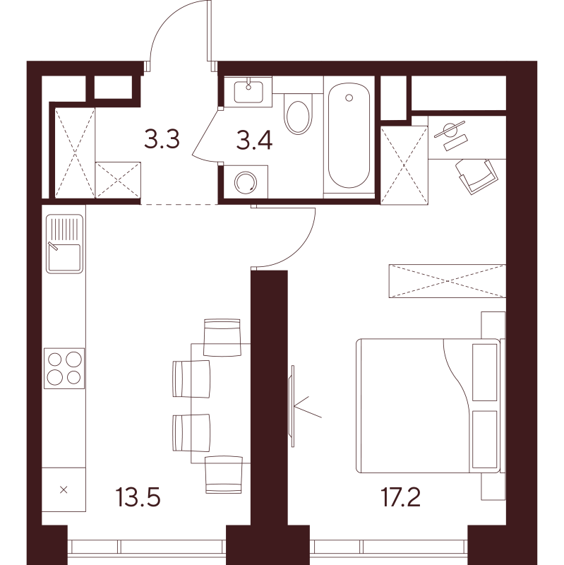 1 ккв 37,4 м²