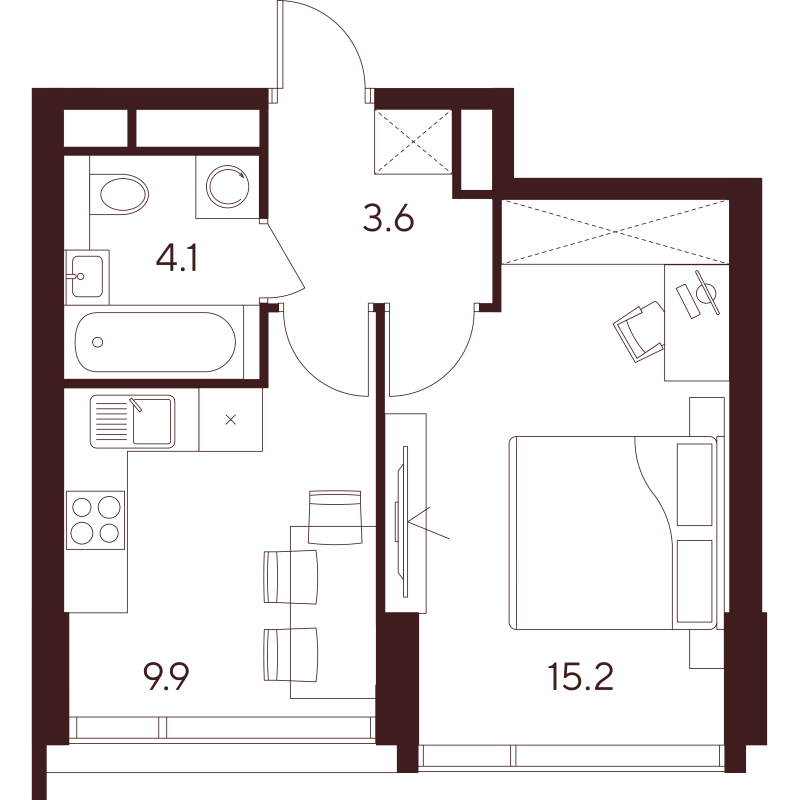 1 ккв 32,8 м²