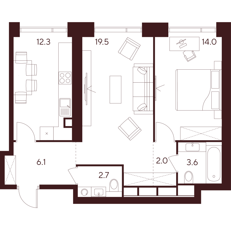 2 ккв 60,2 м²