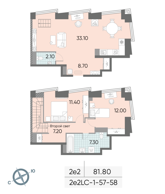 3 ккв (Евро) 81,8 м²