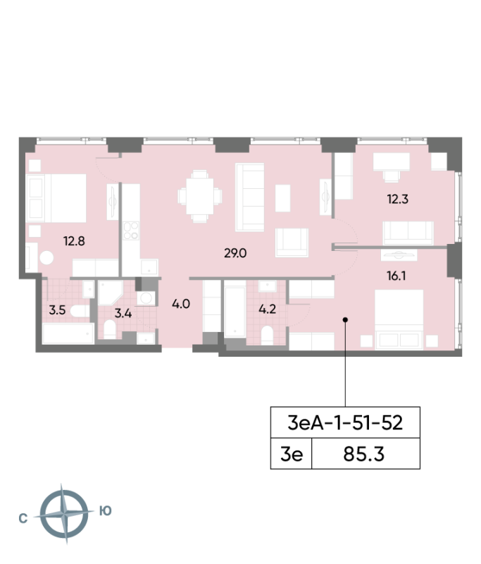4 ккв (Евро) 86,2 м²