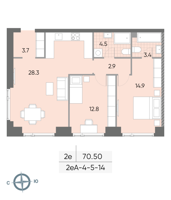 3 ккв (Евро) 71,2 м²
