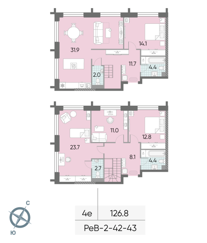 5 ккв (Евро) 126,8 м²