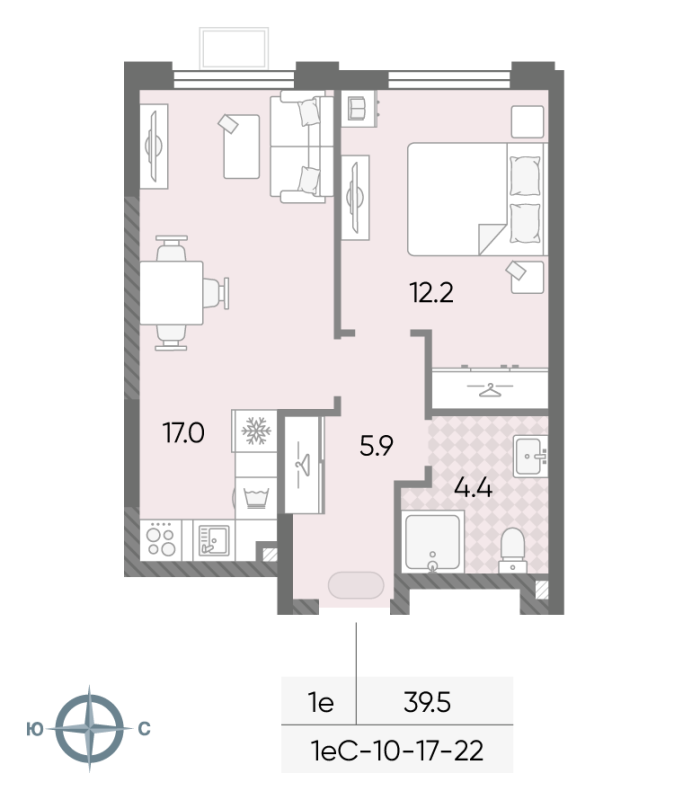 2 ккв (Евро) 39,5 м²