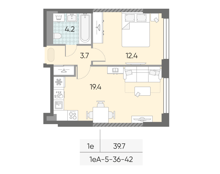 2 ккв (Евро) 39,7 м²