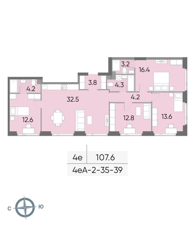 5 ккв (Евро) 108,2 м²