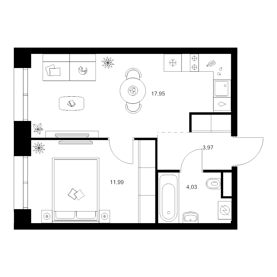 2 ккв (Евро) 37,9 м²