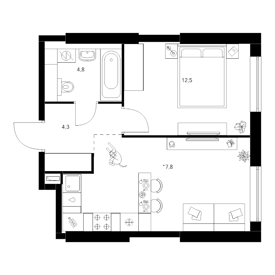 2 ккв (Евро) 39,4 м²