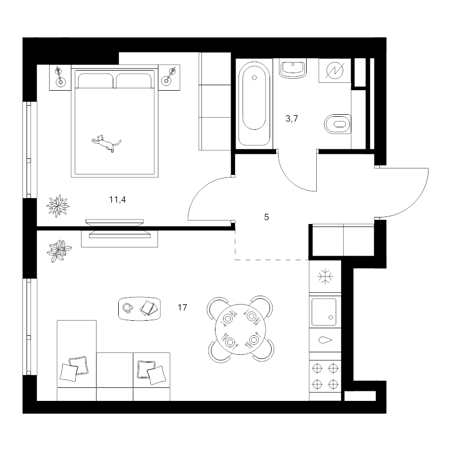 2 ккв (Евро) 37,1 м²