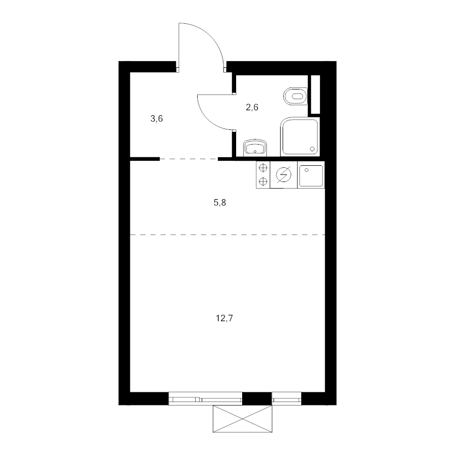 Студия 24,7 м²