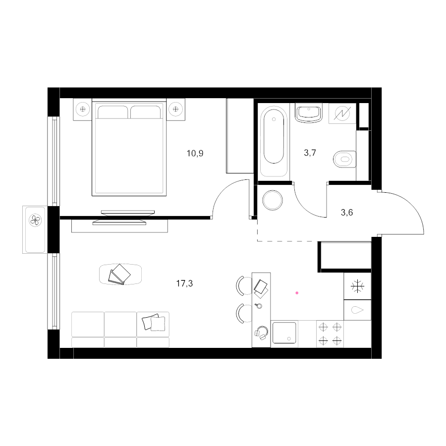 2 ккв (Евро) 35,5 м²
