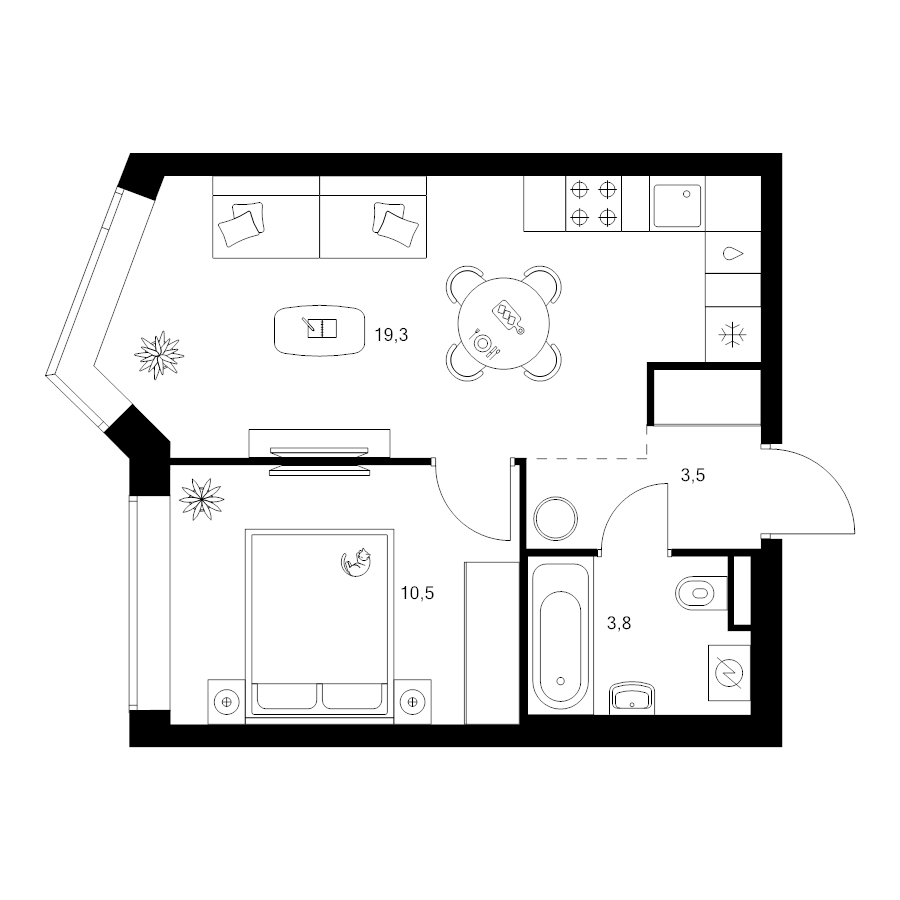 2 ккв (Евро) 37,1 м²