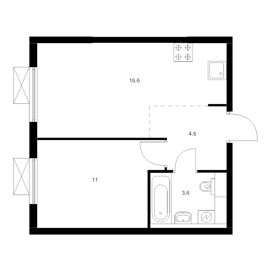 2 ккв (Евро) 35,6 м²