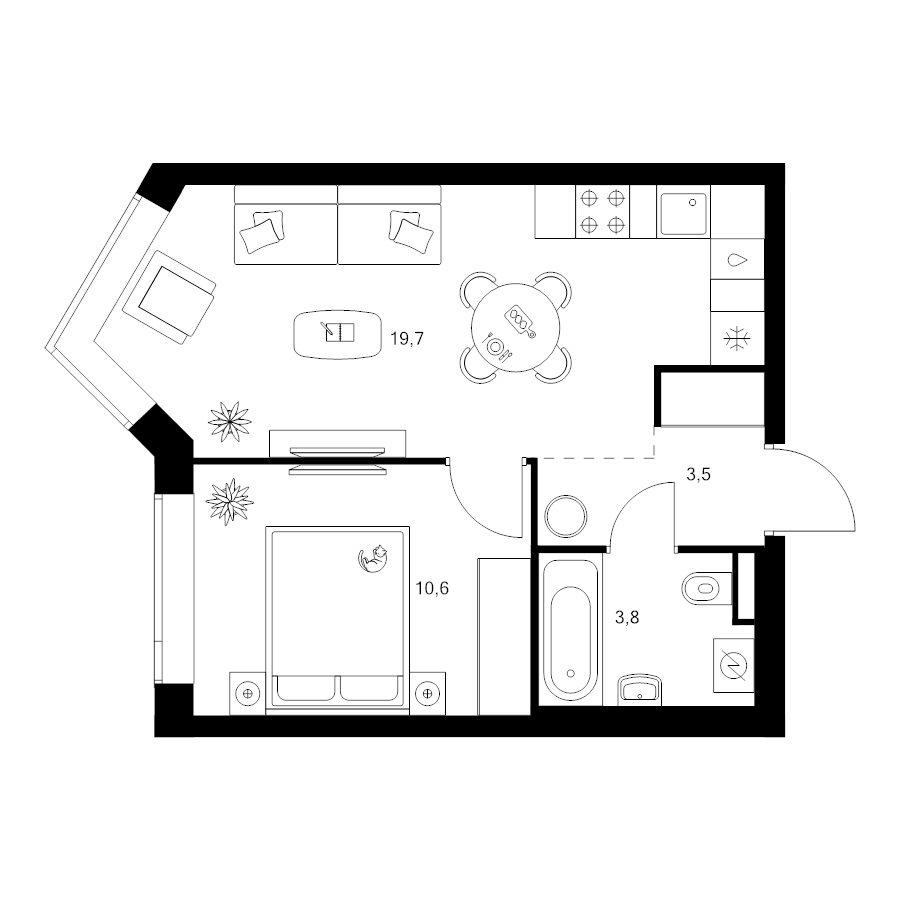 2 ккв (Евро) 37,6 м²