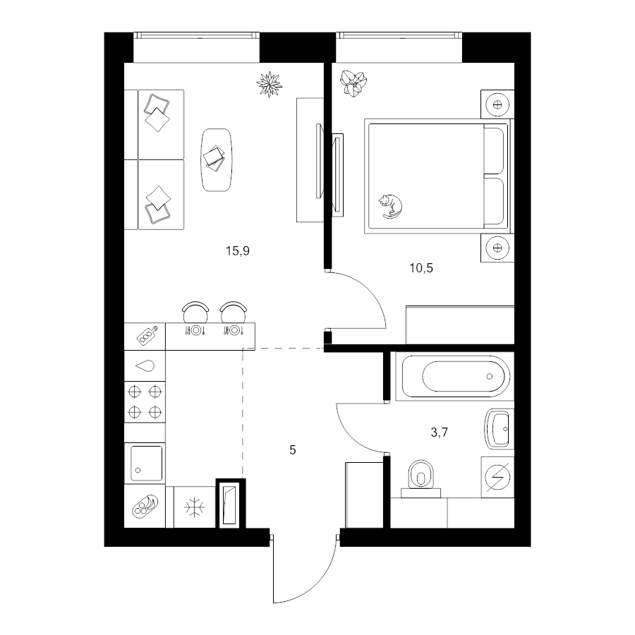 2 ккв (Евро) 35,1 м²