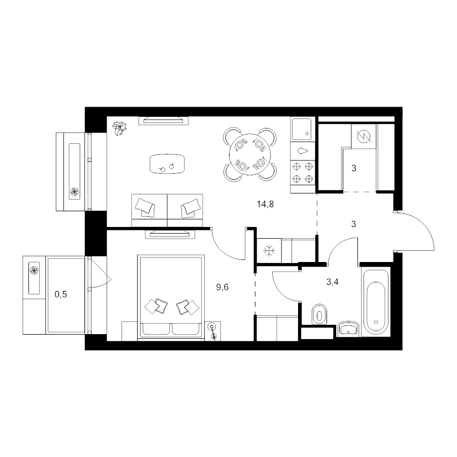 1 ккв 36,2 м²