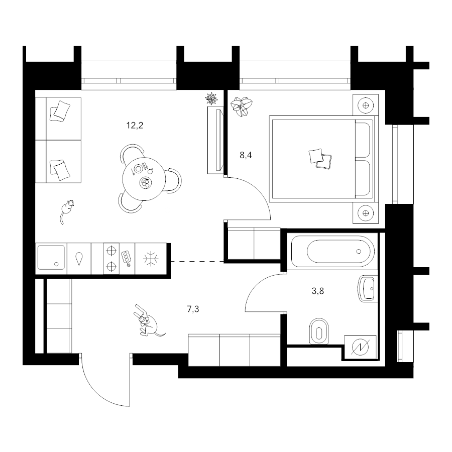 1 ккв 31,7 м²