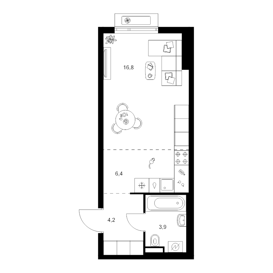 Студия 31,3 м²