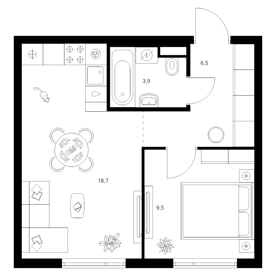 2 ккв (Евро) 38,6 м²