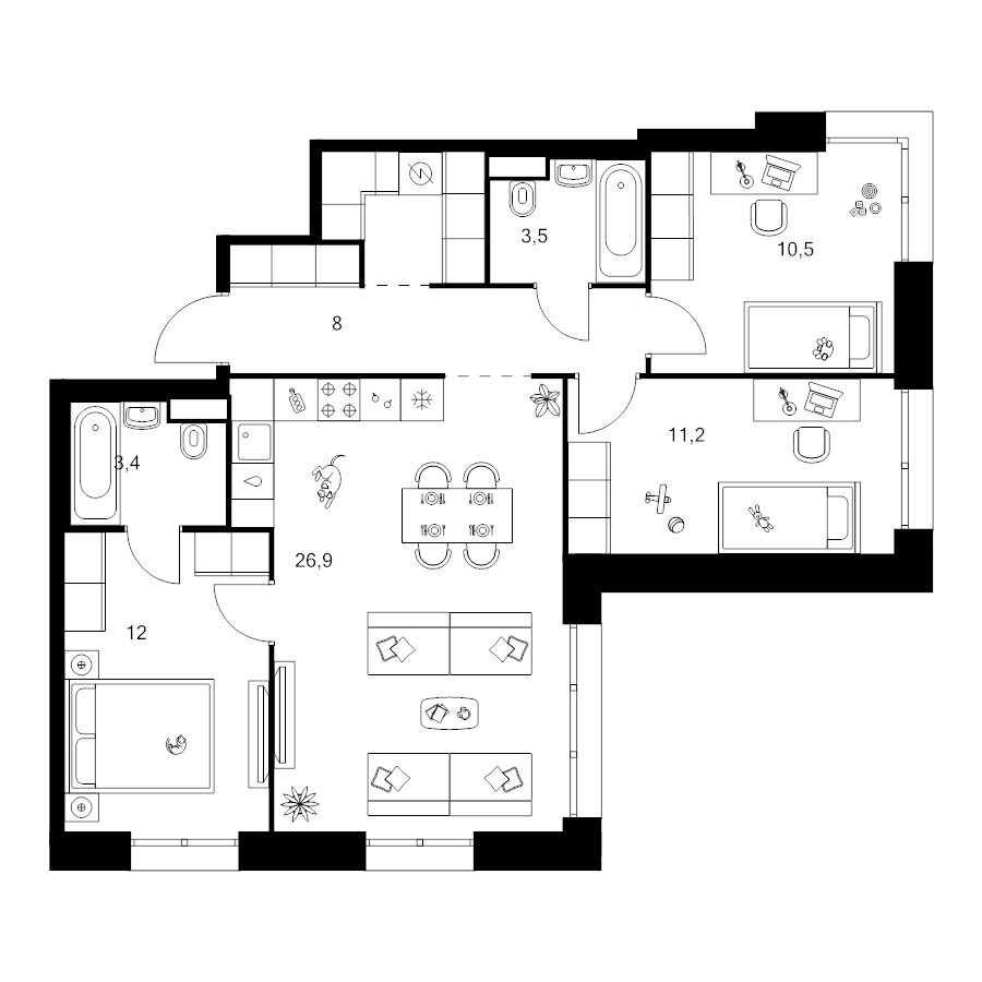 4 ккв (Евро) 79,3 м²