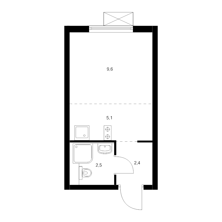 Студия 19,6 м²
