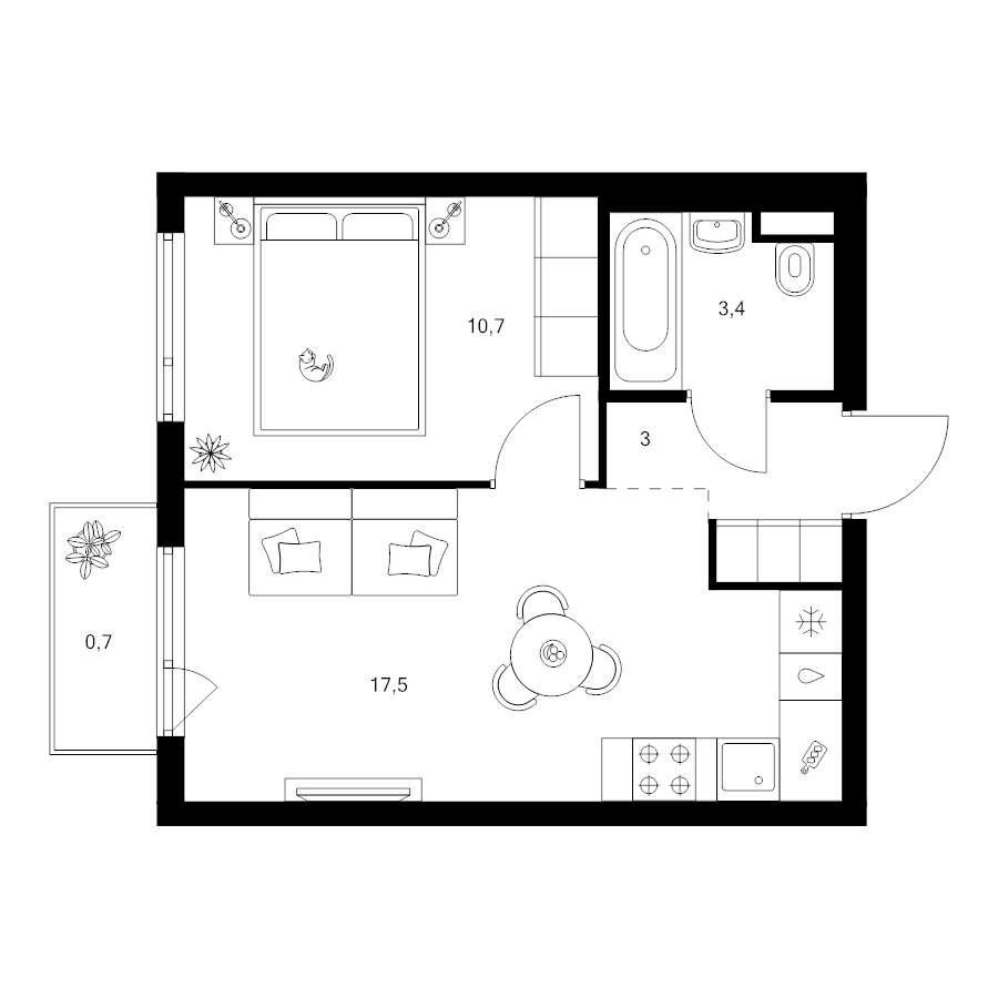 2 ккв (Евро) 35,3 м²