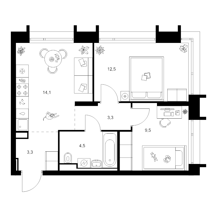 2 ккв 47,2 м²