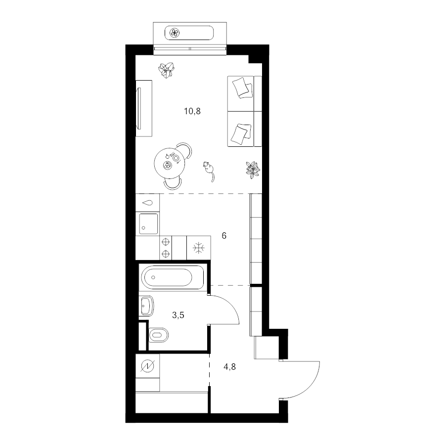 Студия 27,8 м²
