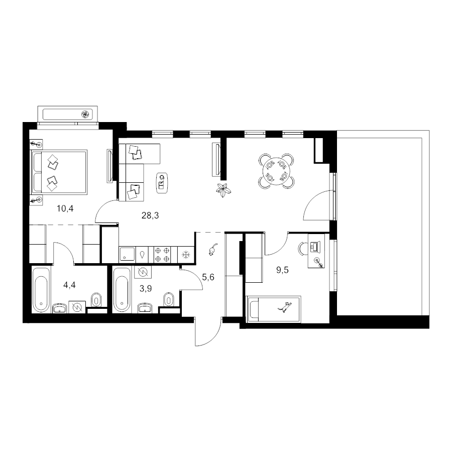 3 ккв (Евро) 71,4 м²